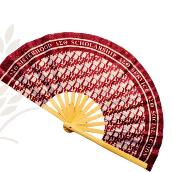 SORORITY ONLY DIOR clacking fan red white classy SORORS ONLY - Picture 1 of 3